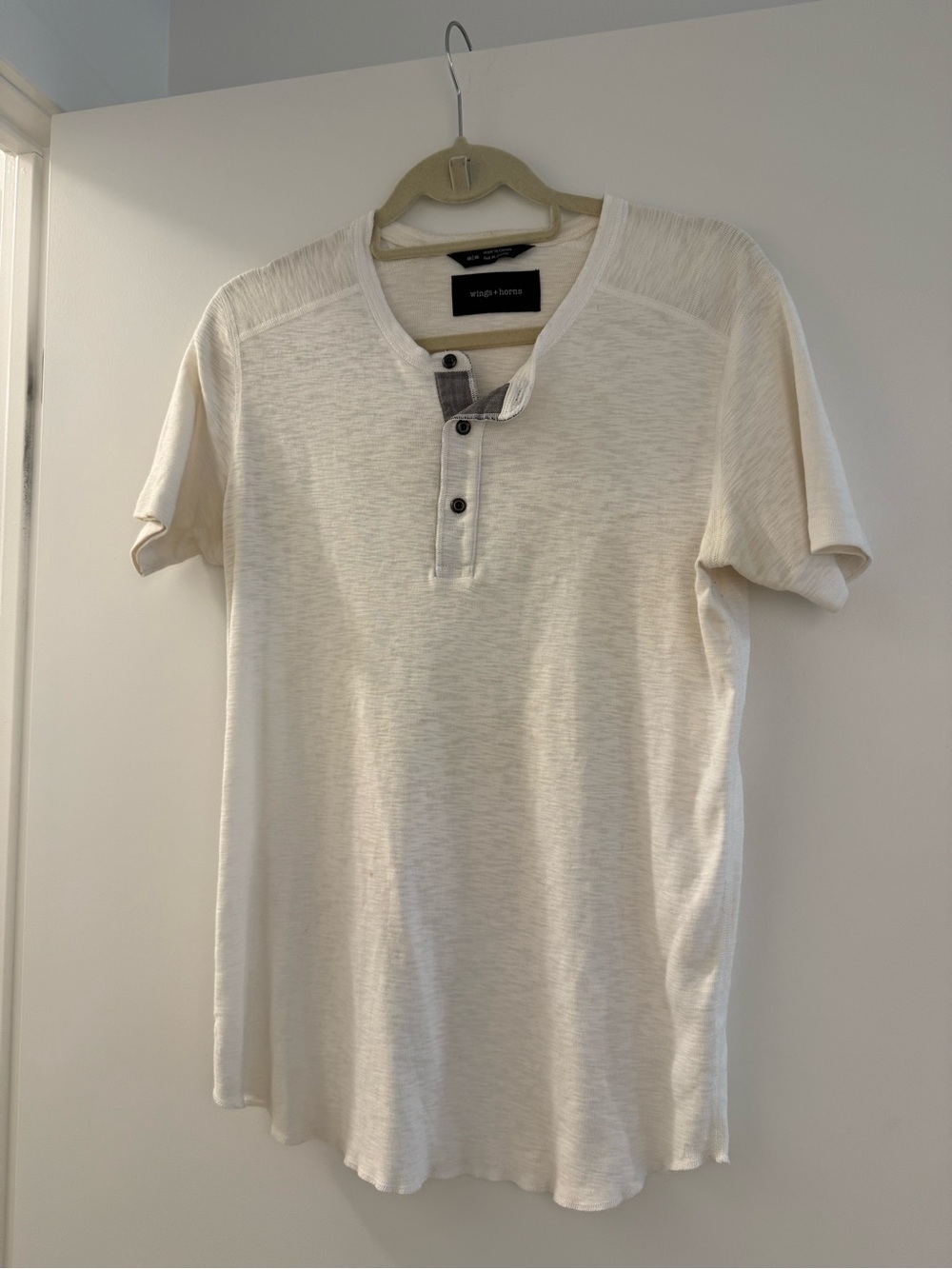 Wings + Horns Men's Light Cream Short-Sleeve Crew Tee